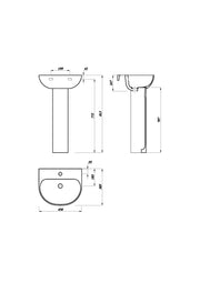 Drift 450mm x 385mm 1 Tap Hole Basin - White