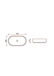 Drift 500mm x 380mm Round Freestanding Bowl Basin - White