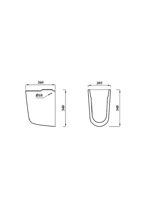 Drift 350mm x 225mm Semi Pedestal - White