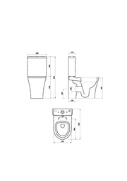 Drift Rimless 400mm x 600mm x 355mm Close Coupled Closed Back WC Pan - White