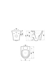 Drift Rimless 350mm x 460mm x 350mm Wall Hung Pan - White