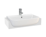 Eclipse 550mm x 395mm Square Semi Recessed 1 Tap Hole Basin