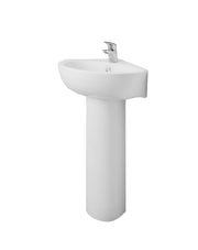 Laguna 450mm x 465mm 1 Tap Hole Corner Basin - White