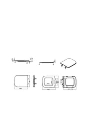 Eclipse Square Sandwich Soft Close Seat  - White
