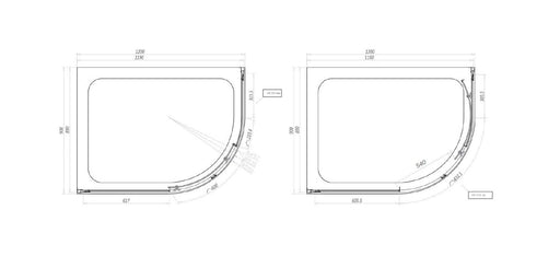 Belmont 6mm x 1200mm x 900mm 2 Door Quadrant Shower Enclosure