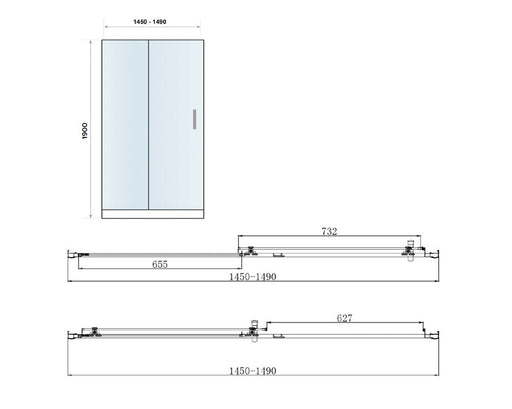 Belmont 6mm x 1500mm Sliding Shower Door