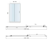 Belmont 6mm x 1600mm Sliding Shower Door