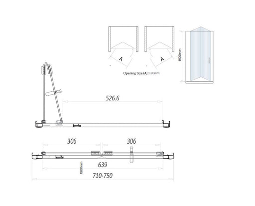 Belmont 6mm x 760mm Bi-fold Shower Door