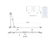 Belmont 6mm x 900mm Bi-fold Shower Door