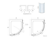 Belmont 6mm x 900mm x 760mm 1 Door Quadrant Shower Enclosure