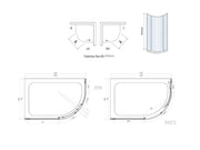 Belmont 6mm x 1200mm x 800mm 1 Door Quadrant Shower Enclosure