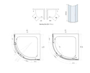 Belmont 6mm x 800mm x 800mm 1 Door Quadrant Shower Enclosure