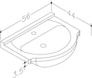 Echo 560mm 1 Tap Hole Ceramic Washbasin