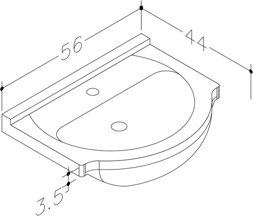 Echo 560mm 1 Tap Hole Ceramic Washbasin