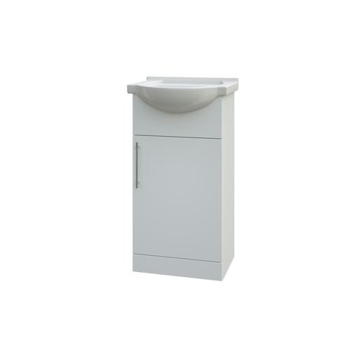 Echo 450mm x 850mm x 300mm Floorstanding 1 Door Cloakroom Vanity Unit w/ Handles - Gloss White