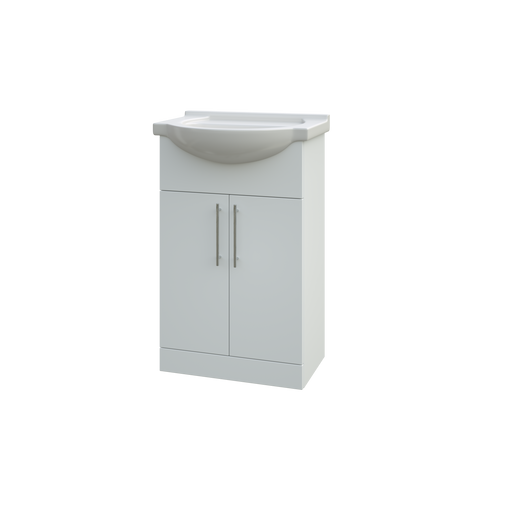 Echo 515mm x 845mm x 305mm 2 Door Floorstanding Vanity Unit w/ Handles Included - Gloss White