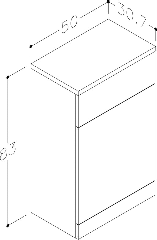 Echo 500mm x 830mm x 307mm WC Unit - Gloss White