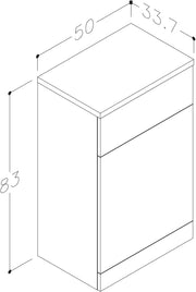 Echo 500mm x 830mm x 337mm WC Unit - Gloss White
