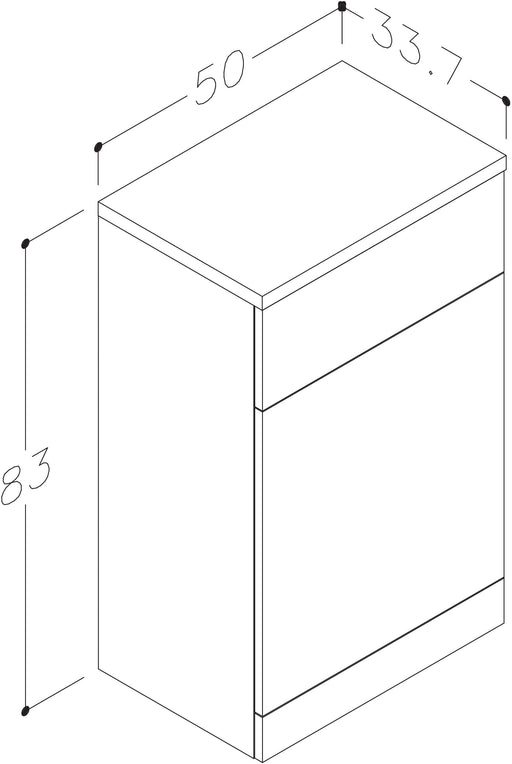 Echo 500mm x 830mm x 337mm WC Unit - Gloss White