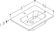 Thalia 610mm x 480mm 1 Tap Hole Ceramic Washbasin