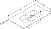 Thalia 810mm x 480mm 1 Tap Hole Ceramic Washbasin