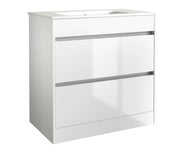 Thalia 790mm x 830mm x 455mm 2 Drawer Floorstanding Vanity Unit - Matt White