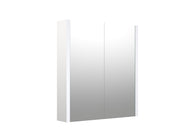 Thalia 580mm x 650mm 2 Door Mirror Cabinet w/ Glass Shelves - Matt White