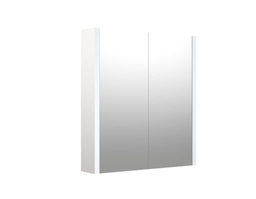 Thalia 580mm x 650mm 2 Door Mirror Cabinet w/ Glass Shelves - Matt White