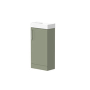 Thalia 400mm x 810mm x 220mm Floorstanding Cloakroom Vanity Unit w/ 1 Tap hole Basin & Handles - Savannah Green