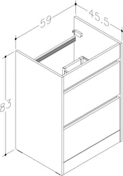 Thalia 590mm x 830mm x 455mm 2 Drawer Floorstanding Vanity Unit - Savannah Green