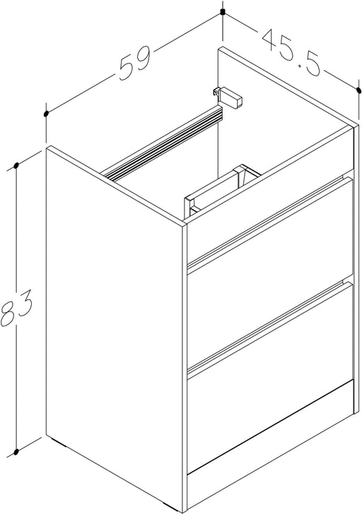 Thalia 590mm x 830mm x 455mm 2 Drawer Floorstanding Vanity Unit - Savannah Green