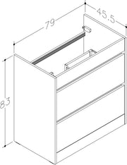 Thalia 790mm x 830mm x 455mm 2 Drawer Floorstanding Vanity Unit - Savannah Green