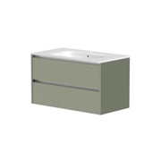 Thalia 790mm x 500mm x 455mm 2 Drawer Wall Mounted Vanity Unit - Savannah Green