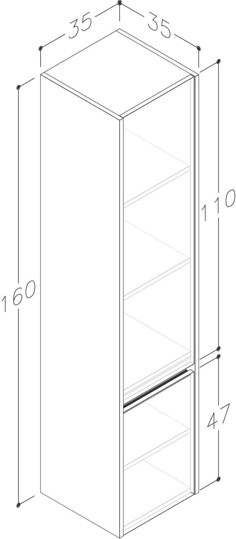 Thalia 1600mm x 350mm x 350mm 2 Door Tall Boy Storage Unit - Savannah Green