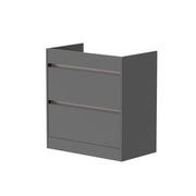 Thalia 790mm x 830mm x 455mm 2 Drawer Floorstanding Vanity Unit - Matt Grey