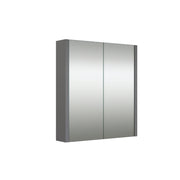 Thalia 580mm x 650mm 2 Door Mirror Cabinet w/ Glass Shelves - Matt Grey