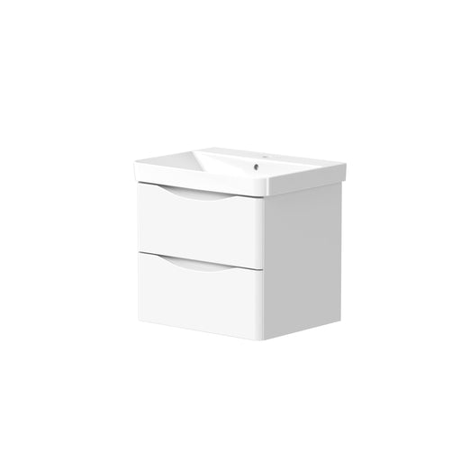 Isle 558mm x 810mm x 444mm 2 drawer Floorstanding Vanity Unit - Matt White