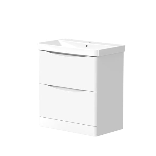 Isle 758mm x 500mm x 449mm 2 Drawer Wall Mounted Vanity Unit - Matt White
