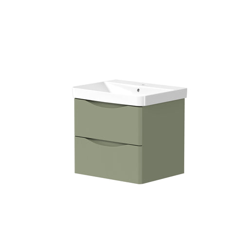 Isle 558mm x 810mm x 444mm 2 drawer Floorstanding Vanity Unit - Savannah Green
