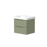 Isle 558mm x 500mm x 449mm 2 Drawer Wall Mounted Vanity Unit - Savannah Green