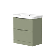 Isle 758mm x 500mm x 449mm 2 Drawer Wall Mounted Vanity Unit - Savannah Green
