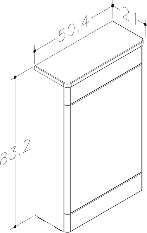 Isle 500mm x 830mm x 210mm WC Unit Only - Savannah Green