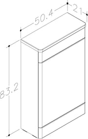 Isle 500mm x 830mm x 210mm WC Unit Only - Matt Grey