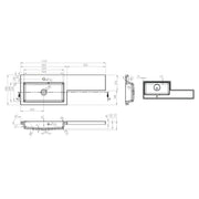 Kingsford 1100mm x 390mm 1 Tap Hole Left Handed L Shape Mineralcast Basin - White