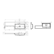 Kingsford 1100mm x 390mm 1 Tap Hole Right Handed L Shape Mineralcast Basin - White