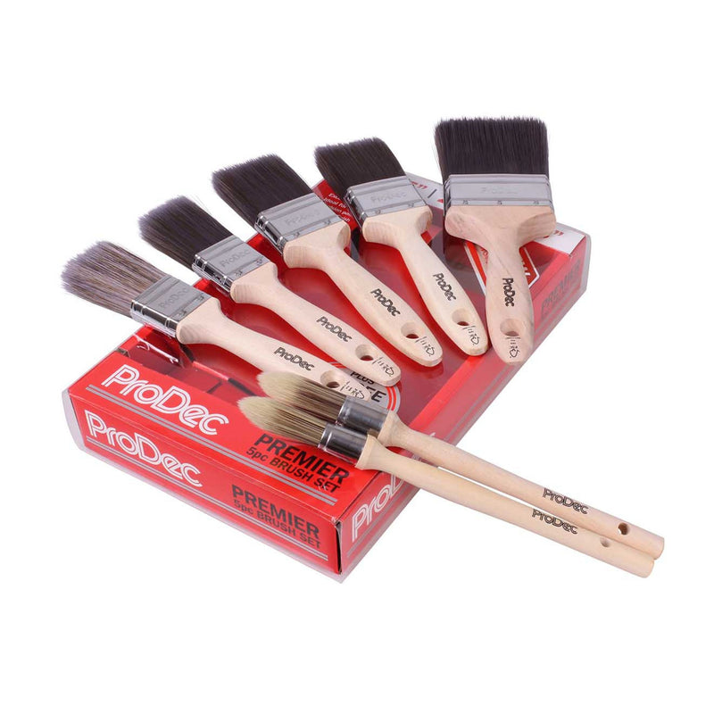 ProDec 7pc Premier Paint Brush Set Including 2 Free Sash Brushes