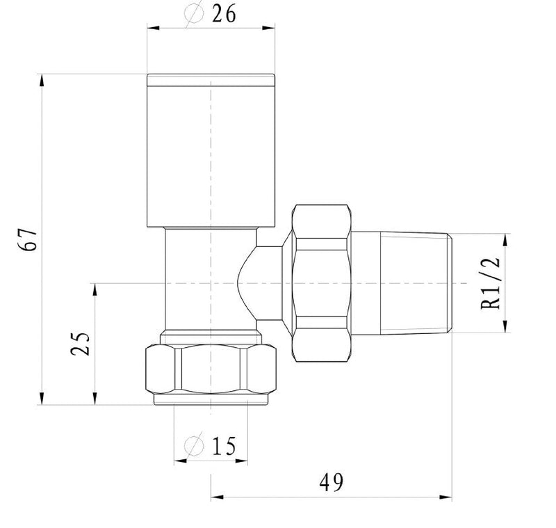 Marina Non-Thermostatic Angled Valve