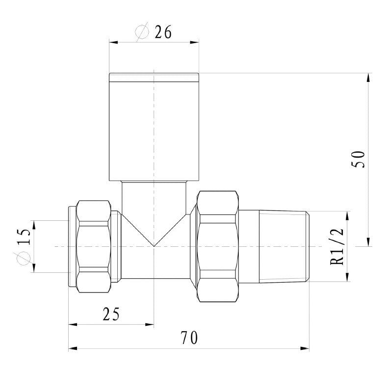 Marina Non-Thermostatic Straight Valve