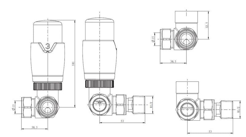 Marina Thermostatic Corner Valve