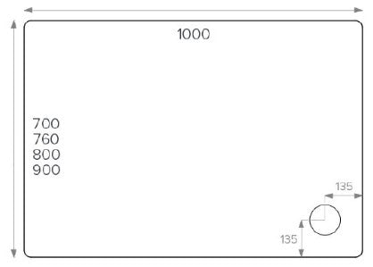 ALPHA 1000MM X 700MM SHOWER TRAY